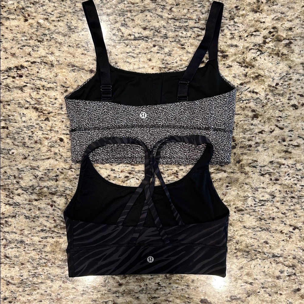 2 size 6 Lululemon Black and Gray Sports Bras